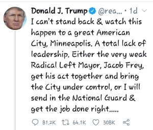 Trump Calling Minneapolis Mayor Weak